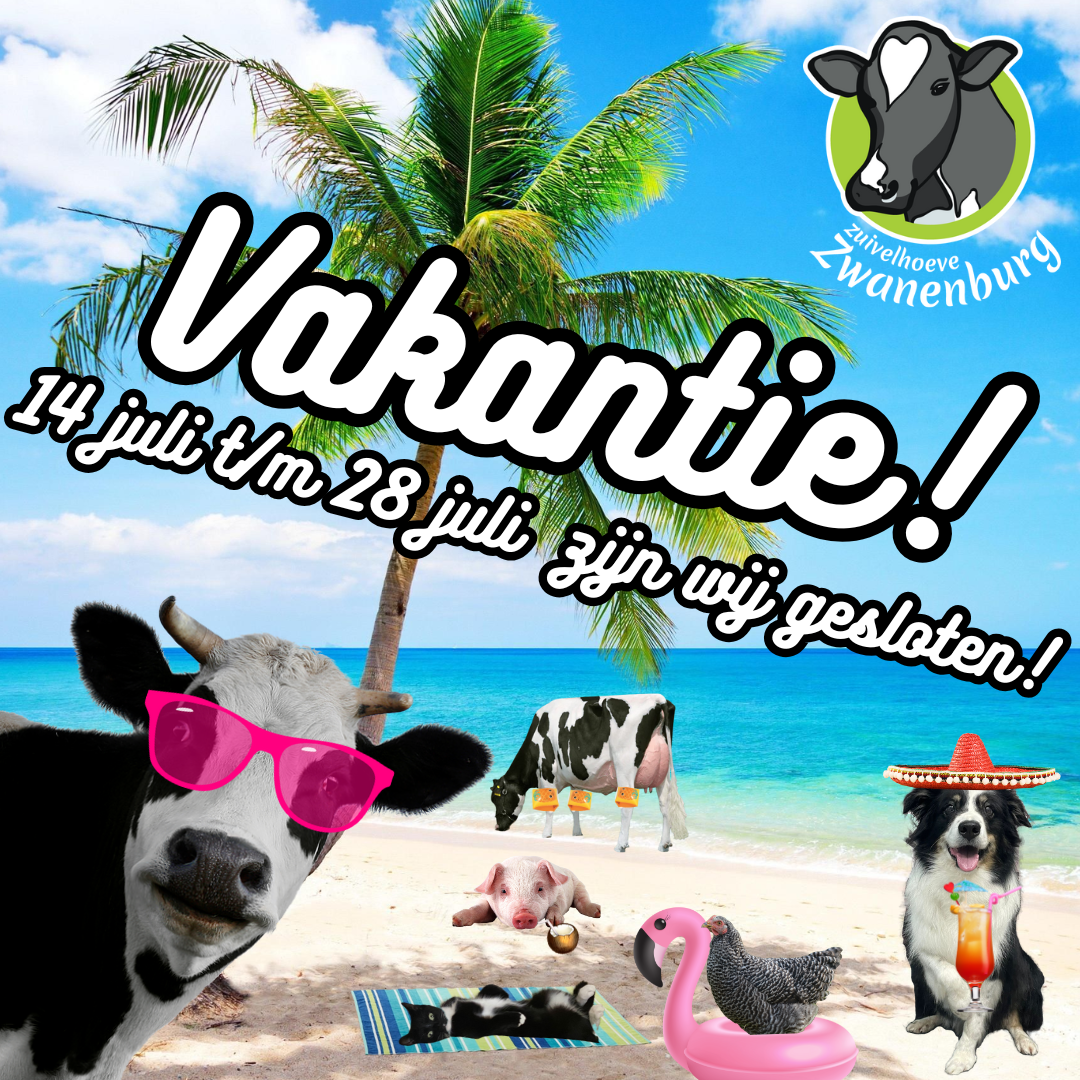 14 t/m 28 juli zijn wij gesloten! Tot ziens vanaf 29 juli!